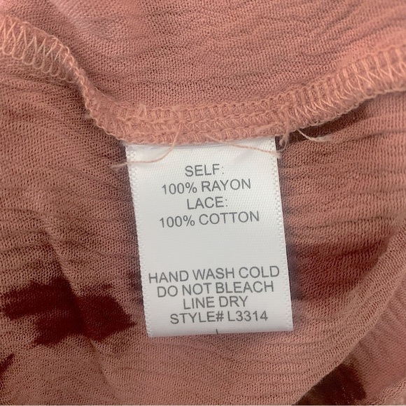 By Together Boho Crinkle Top Tie Dye Terracotta Rose Size Large - Picture 7 of 7